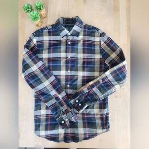 Men's Plaid Shirt - Blue, Red, Green